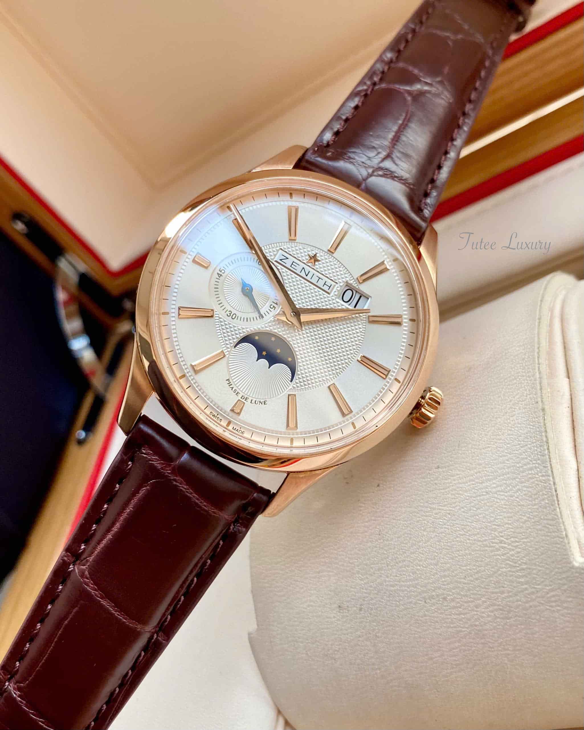 Zenith Captain Moonphase 18K Rose Gold 40mm 18.2140.691/02.C498