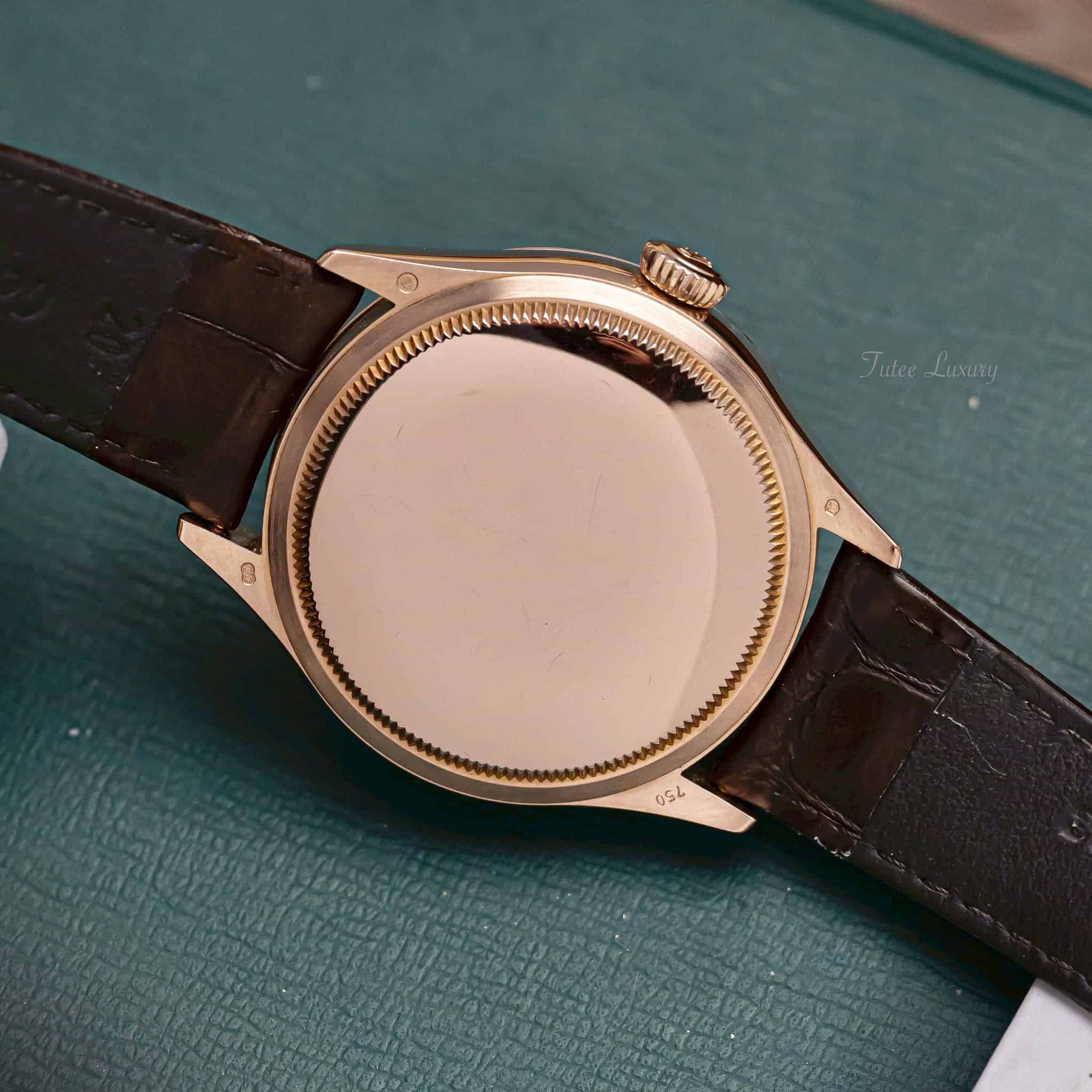 Rolex Cellini Date Rose Gold Black Brown 50515-0010