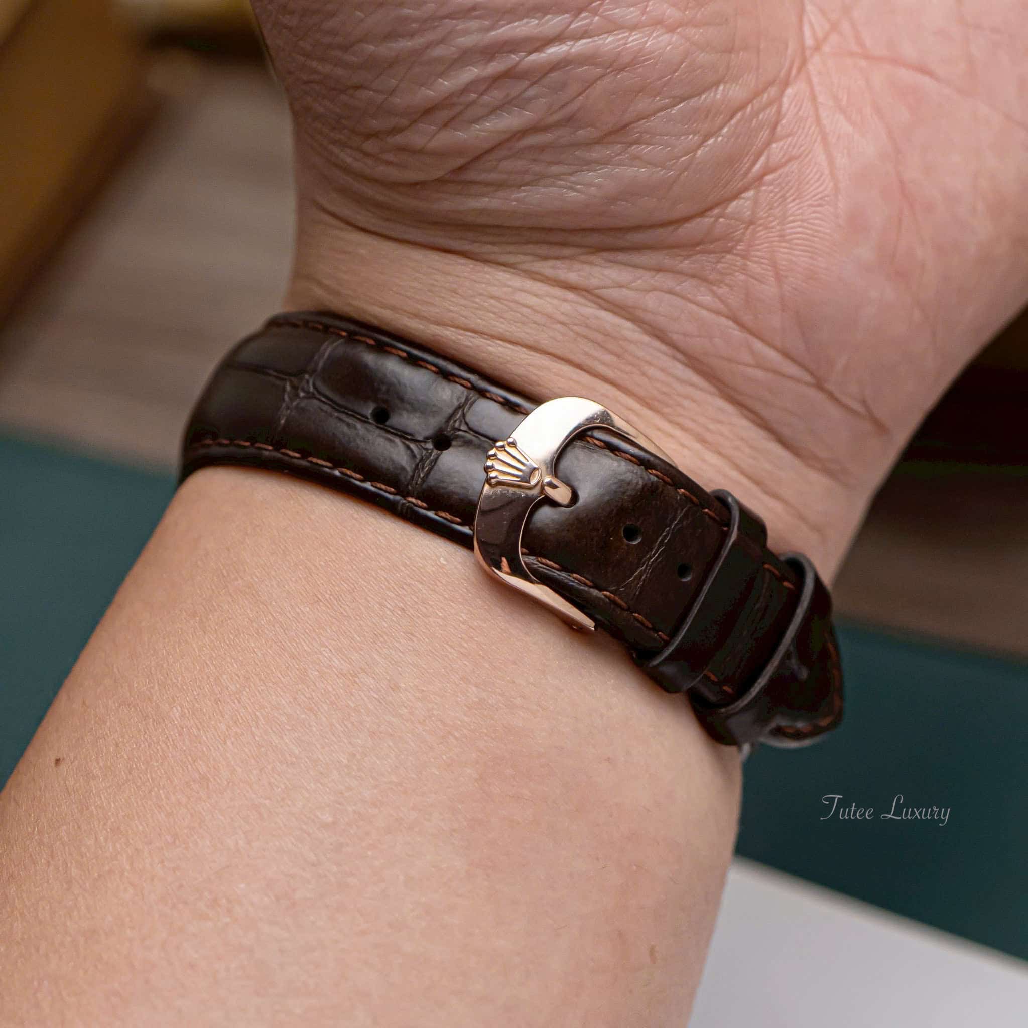 Rolex Cellini Date Rose Gold Black Brown 50515-0010