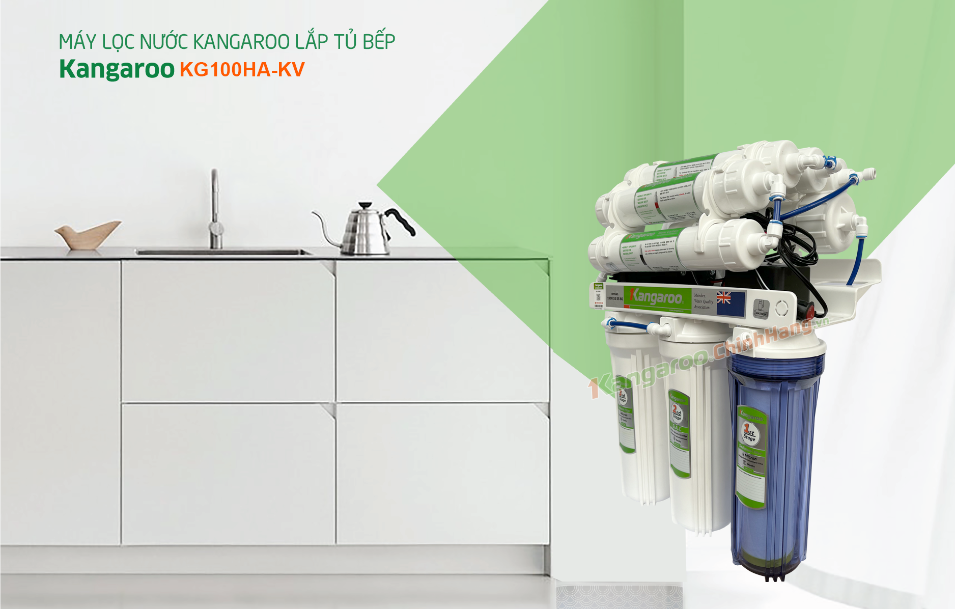 Máy lọc nước Kangaroo Hydrogen KG100HA Không Vỏ