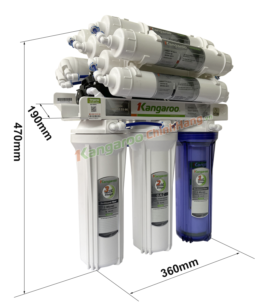 Thông số kỹ thuật Máy lọc nước Kangaroo KG100HG