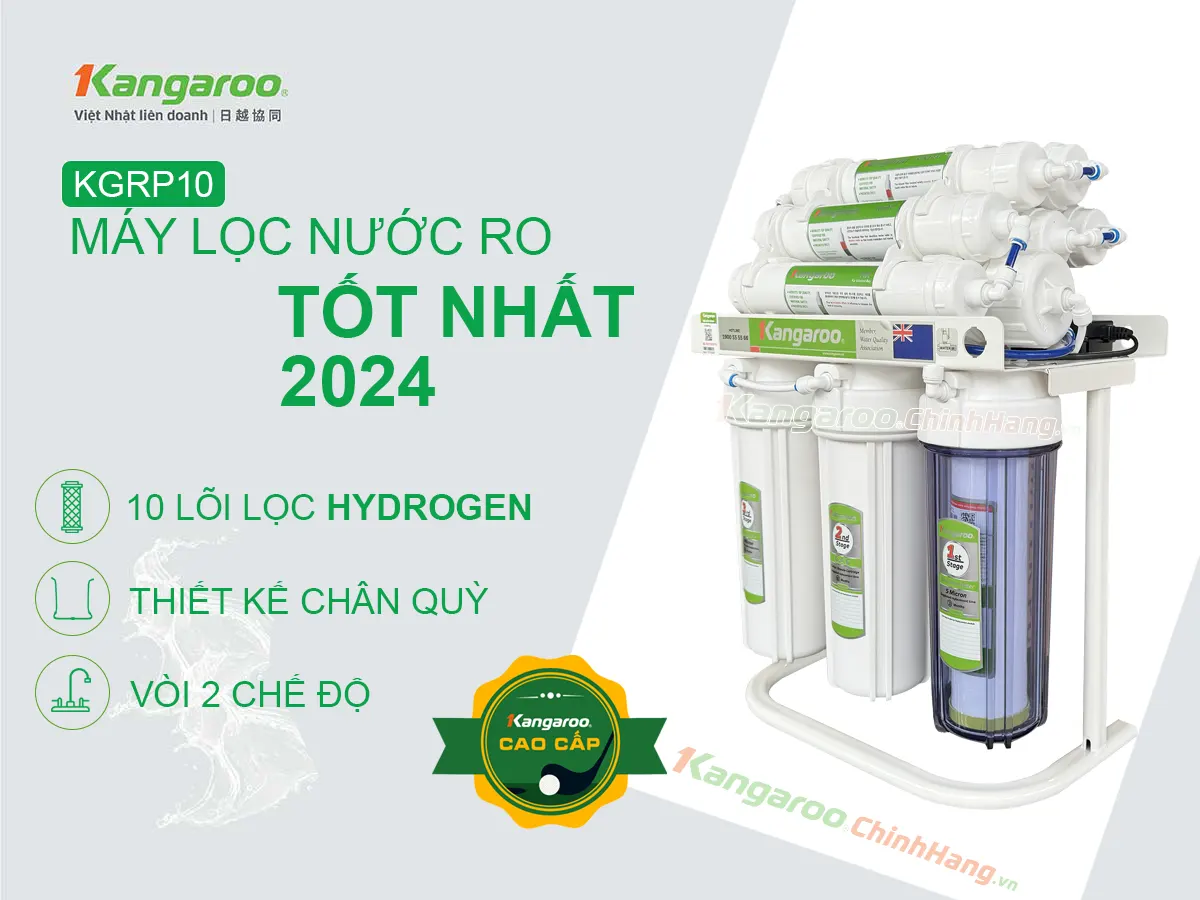 Máy lọc nước Kangaroo Hydrogen KGRP10 được đánh giá là máy lọc nước tốt nhất