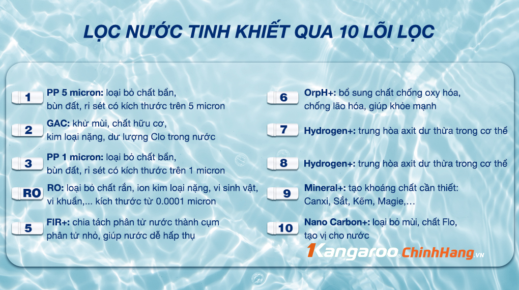 Máy lọc nước nóng nguội lạnh Kangaroo KG10A13 - 10 lõi