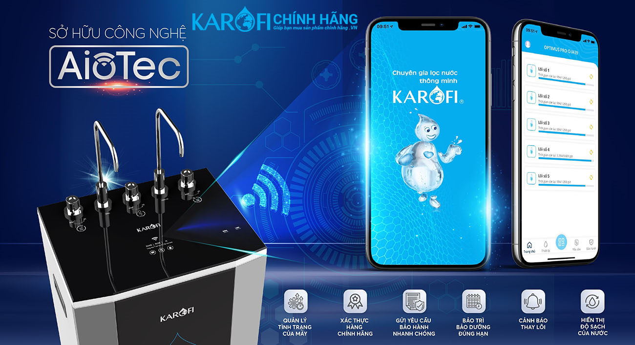 Máy lọc nước nóng lạnh Karofi KAD-D50