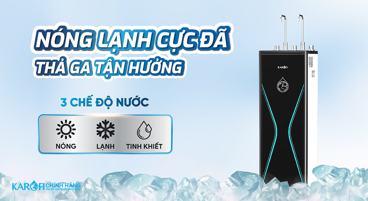 Máy lọc nước nóng lạnh Karofi KAD-D528 - Mẫu Mới 2023