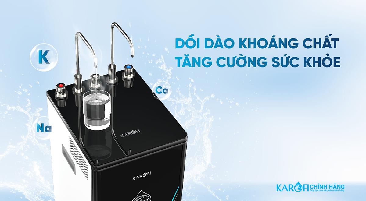 Máy lọc nước nóng lạnh Karofi KAD-D528 - Mẫu Mới 2023