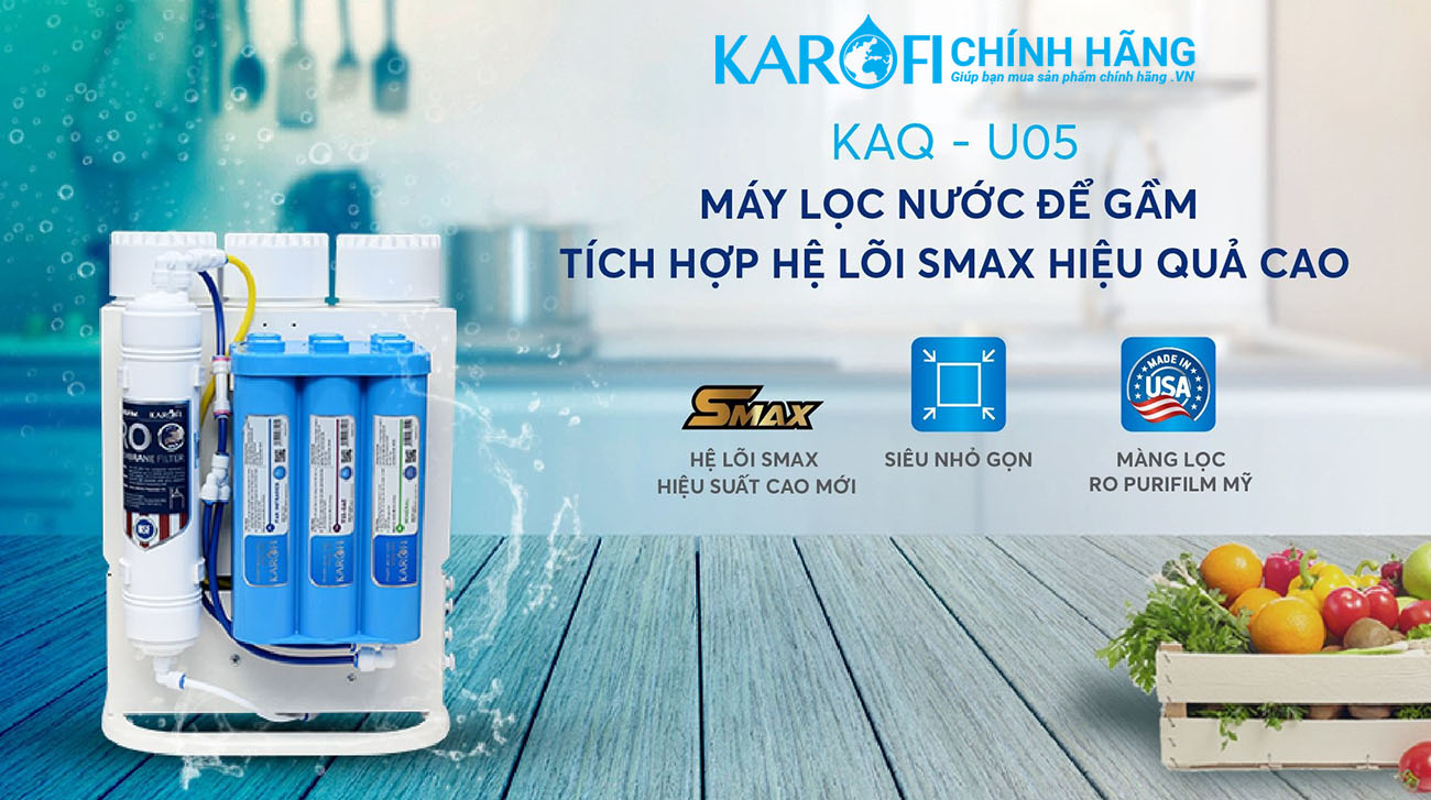 Máy lọc nước Karofi KAQ-U05G - 10 Lõi Mẫu Mới 2024