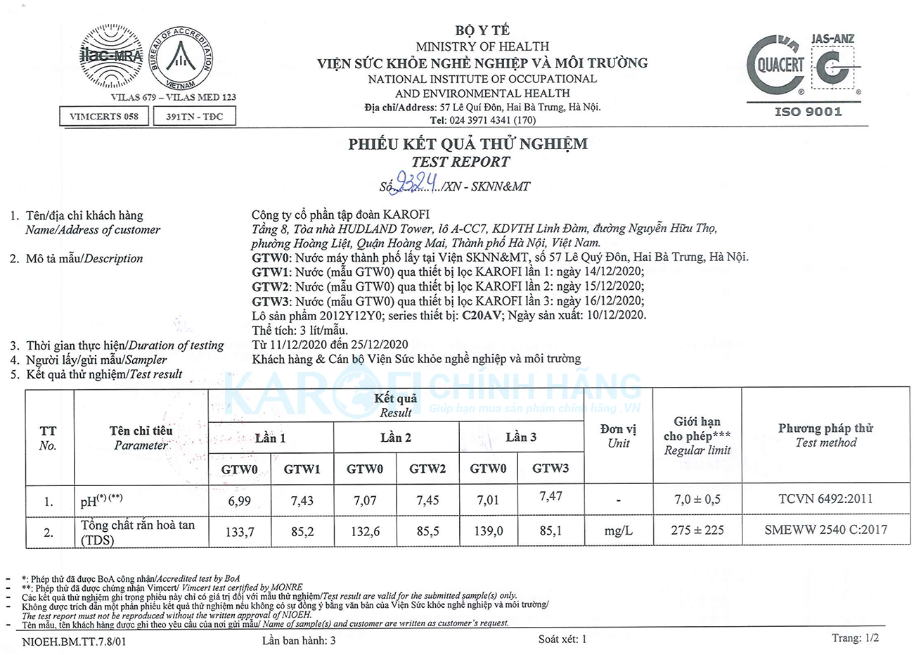 Máy lọc nước Karofi KAQ-U05G - 10 Lõi Mẫu Mới 2024