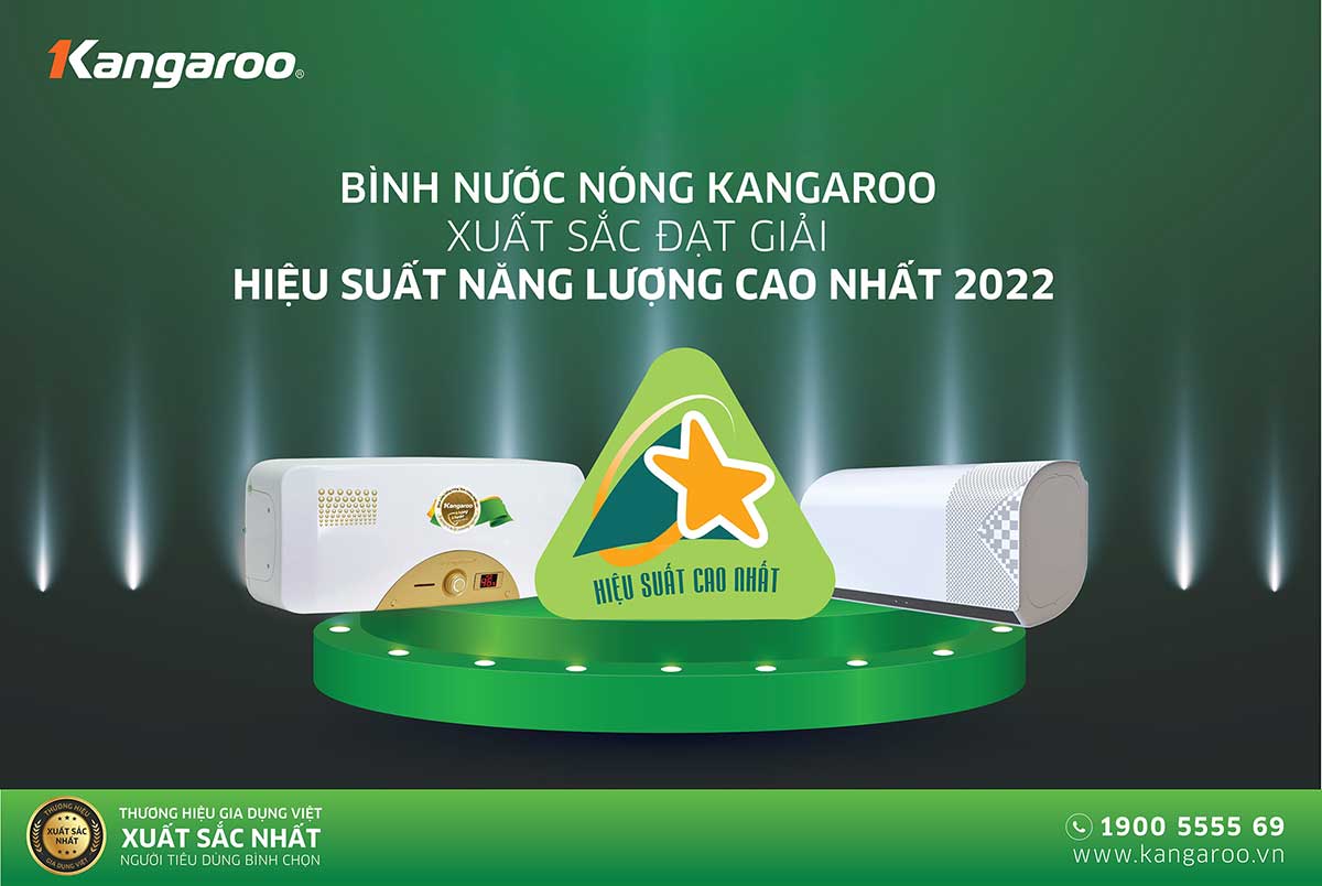 Bình nước nóng Kangaroo đạt giải hiệu suất năng lượng tốt nhất việt nam 2022