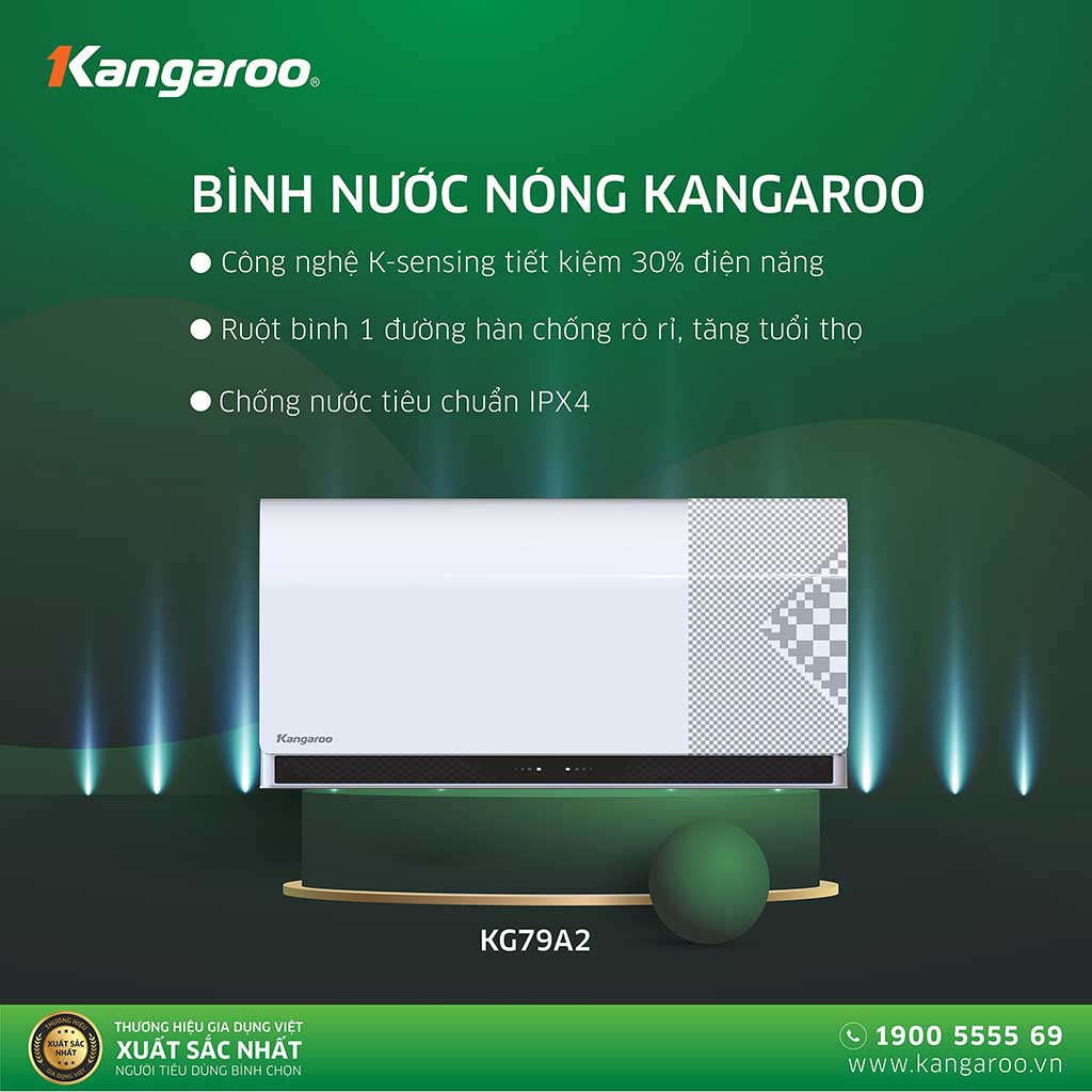 Bình nước nóng Kangaroo đạt giải hiệu suất năng lượng tốt nhất việt nam 2022